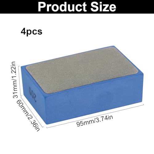 4 Piece Diamond Hand Polishing Pads Sanding Block Set (60# 100# 200# 400#) | Glass Grinder, Sanding Blocks Polishing Pads, Polishing & Sharpening, for Granite Stone Marble Ceramic Tiles Metal