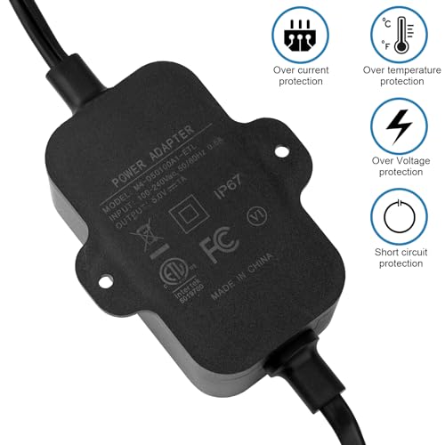 50ft Weather Resistant Power Adapter for Blink Mini 2,Blink Outdoor 4 (4th Gen)(3rd Gen)/Mini,No Need Charger Head,IP67 Waterproof Flat Power Cable with Extra Type C to Micro USB Adapter Black 1Pack 50 FT