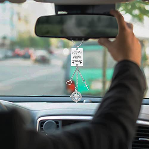 Christian Gifts Hanging Ornament Car Rear View Mirror Hanging Accessories Inspirational Religious Gifts Christmas Birthday Baptism Gift Christian Gift for Women Men