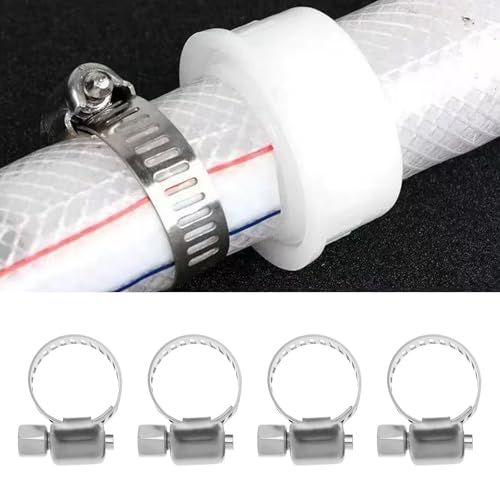 Pack of 4 Diameter 6mm Inline Check Valve with Clamping Straps Suitable for Drain Hose of Household Appliances