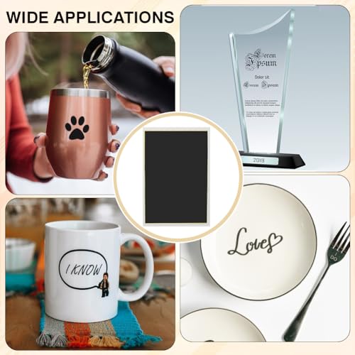 BENECREAT 6Pcs Black Laser Engraving Marking Color Paper, 39x27cm/15.3x10.6 Inch Laser Engraving Paper for Ceramics Glass Metal Cutting