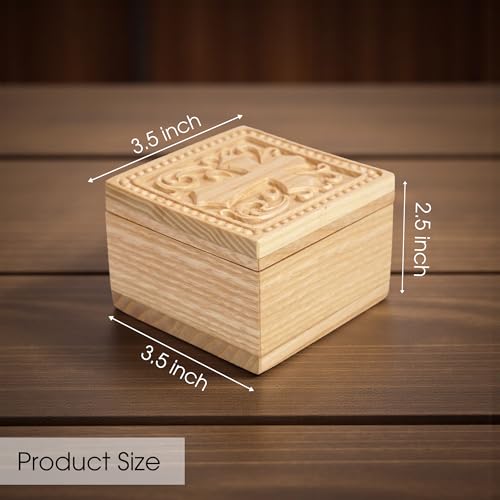 SOUTHLISA Hand-Carved Wooden Cross Keepsake Box, Natural Solid Wood Christian Gift Box for Rosary, Prayer Cards, Jewelry & Meaningful Faith Gifts for Women, Men, Friends & Loved Ones Wooden Cross Box