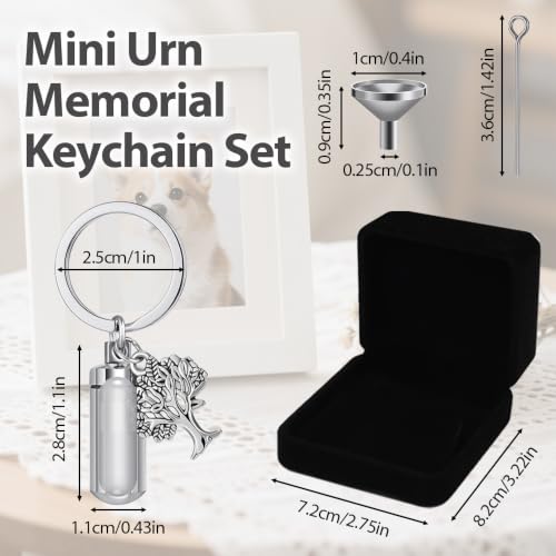 Mini Urn Keychain, Tree of Life Ashes Keepsake Pendant with Tools &Gift Box Tree of Life / Crann Bethadh