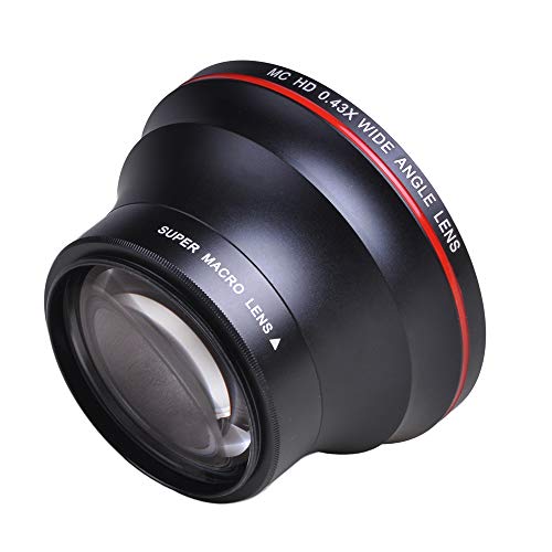 58MM 0.43x Professional HD Wide Angle Lens w/Macro Portion for Canon EOS Rebel 77D T7i T6s T6i T6 T5i T5 T4i T3i SL2 60D 7D 70D 58MM