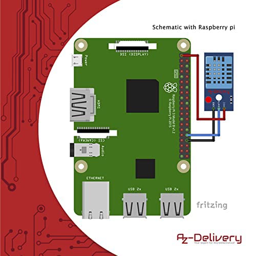 [Australia - AusPower] - AZDelivery DHT11 Breakout Module with Board and Cable Temperature Sensor and Humidity Sensor Compatible with Arduino and Raspberry Pi Includes e-Book! 1 