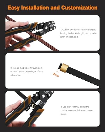 HANGLIFE GT2 Timing Belt with Copper Buckle - 3D Printer Open Synchronous Belt (2mm Pitch) 3D Printer Accessories - 10mm x 10M (32.8ft)