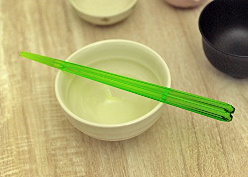 Aoba Clear Chopsticks 5P Bbit - Red, Blue, Yellow, Green, Orange - Methacrylic Resin - Dishwasher Safe clear bbit