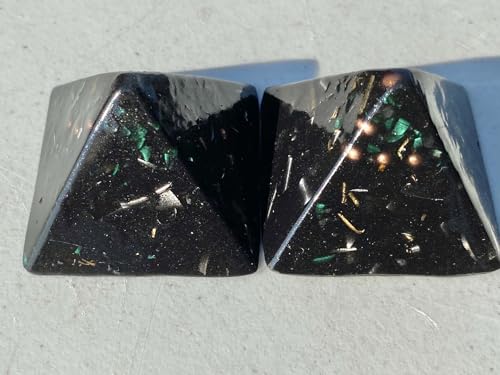 3 Black Iron Oxide Small Pyramids Orgone Generator Energy Accumulator Perfect Gifting Tool! Made Using Advance Harmonics Orgonite Many Beautiful Ingredients!