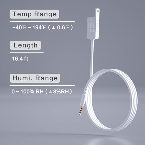 FALA IOT waterproof external temperature and humidity sensor probe with 16.4ft round cable