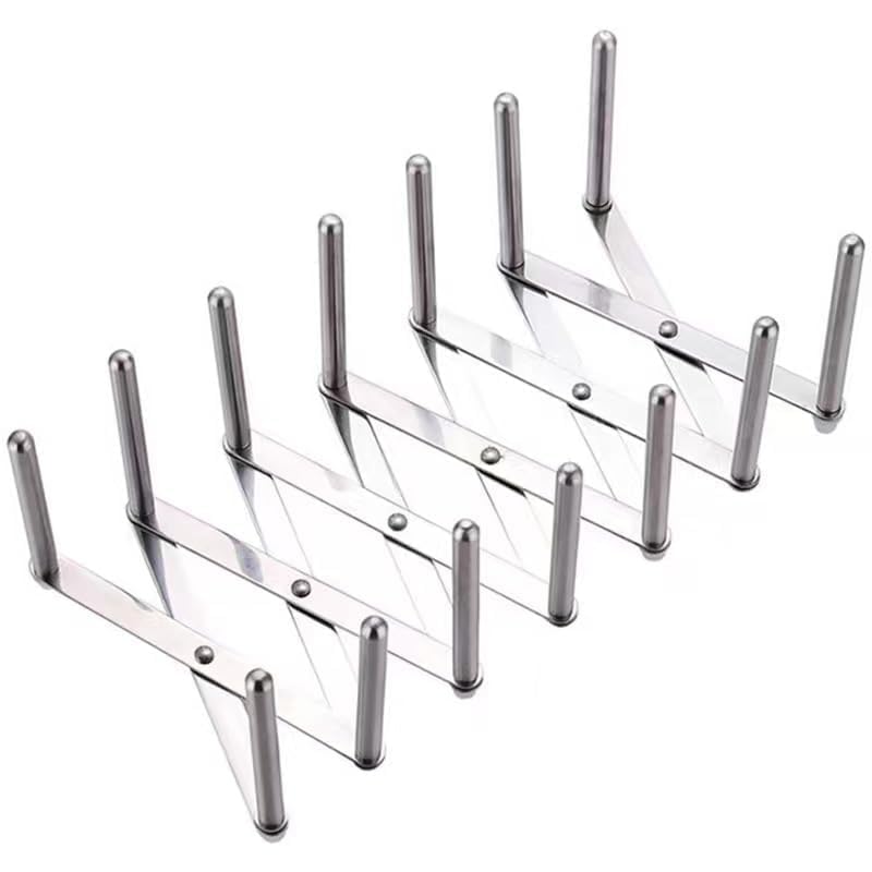 Pot Lid Organizer Pot Lid Holder Adjustable Pot Lid & Plate& Pans multipurpose Organizer Rack Holder Stainless Steel Dish Plate Drying Rack (Pack of 2) Medium (Pack of 2)