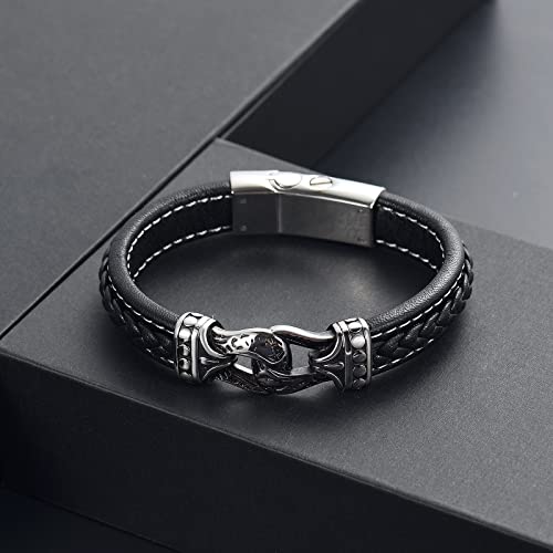 Infinity Urn Bracelets for Ashes PU Leather Braided Rope Cremation Jewellery Stainless Steel Memorial Keepsakes Urn Bangle Ashes Holder for Men Gifts Silver(20cm)