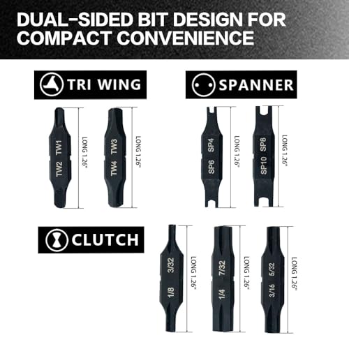 Security Bit Kit Set with Magnetic Extension Bit Holder for Leatherman, Replacement Double-Ended Flat Spanner Tri-Wing Clutch Screwdriver Bits for Leatherman Multi-Tool Accessories,8Pack 8PC Security Bit Kit Set
