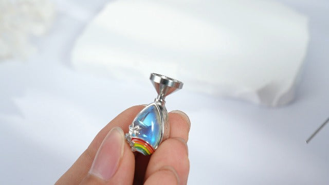 Ashes Necklace Sterling Silver Dog Ashes Necklace Rainbow Bridge Dog Cremation Jewellery Bereavement Gifts for Women