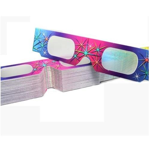 [Australia - AusPower] - Fireworks Diffraction Glasses (50 Rainbow Spectrum Frames + 1 Exclusive Bonus Pair) - Foldable Paper/Cardboard Frames - 51 Glasses Total 