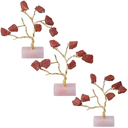 rockcloud Healing Crystal Red Jasper Money Tree Feng Shui Bonsai Tree 6.69"