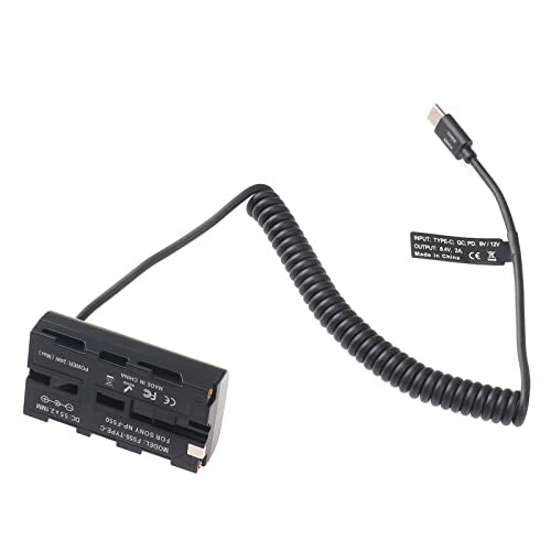 FocusFoto USB-C to NP-F550 Dummy Battery Adapter Cable for Sony NP-F970 NP-F570 NP-F750 NP-F770 F960 F530 F330 to Power Camera Field Monitor Video LED Light DSLR Mirrorless Camera (Pack of 2) 35-100cm/13.8in-39.3in (Pack of 2)