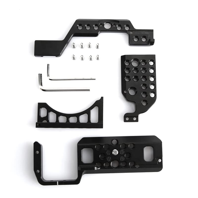 Camera Cage for Sony A6400,Easy Hood Camera Cage for Sony Alpha A6400,Aluminum Vlogging Video Shooting Rig Stabilizer with 1/4" 3/8" Mounting Points and Cold Shoe-A003