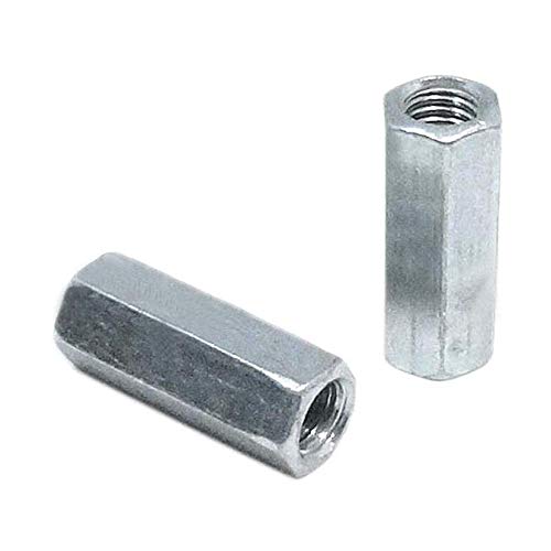 Yodaoke M10 x 1.5 x 60mm zinc-plated hex coupling nut connector, 10-piece set