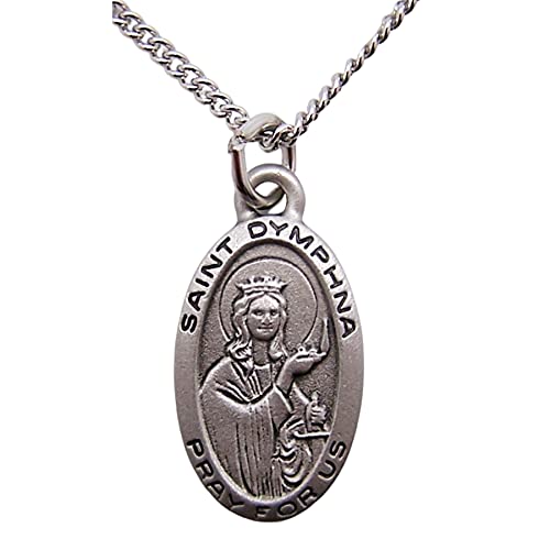 St Dymphna Prayer Card With Medal Pendant Charm Patron Saint Catholic Christian