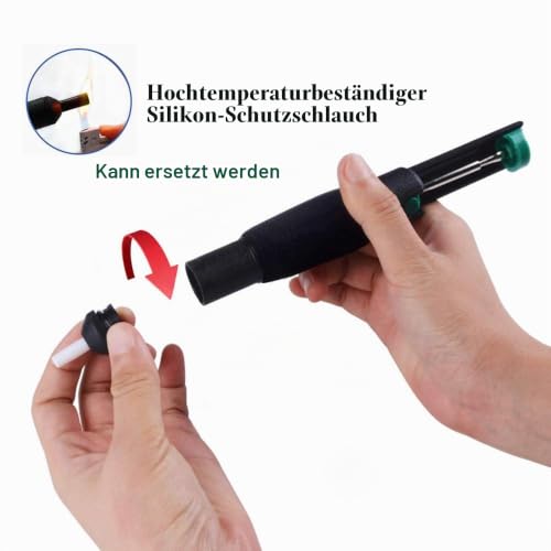 Desoldering Wick, Desoldering Pump, Solder Sucker, Solder Wick, 2 x Solder Braid (2.5mm Width, 1.5m Length), Replacement Tip, Desoldering Pump, Soldering Tool 6-in-1 Set