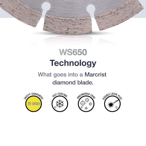 Marcrist WS650SF Wall Chaser Blade 150mm x 22.23mm - Segmented Diamond Cutting Disc for Brick, Block and Masonry - Multi Material Cutting Discs - Dry Use - 2 Pack (3711R)