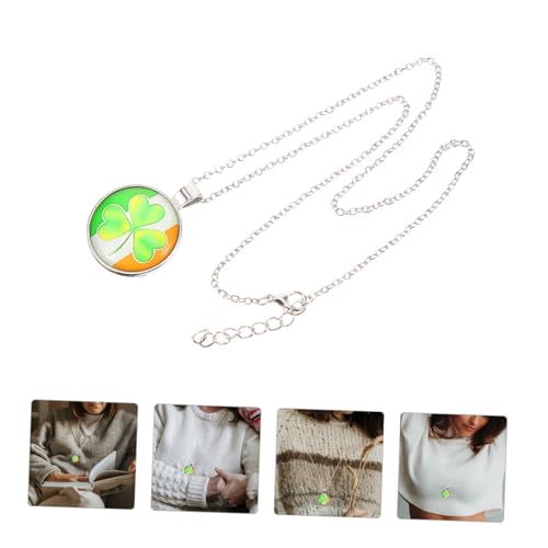 St Patricks Day Necklace for Women Lightweight Zinc Alloy Shamrock Pendant Necklace Unique Beautiful Design for St Patrick's Day Holiday Accessories