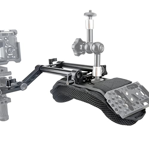 NICEYRIG 15mm Shoulder Pad Kit with Rail Raiser /15mm Rods 6 Inch for Shoulder Rig System Video Camera DSLR Camcorders