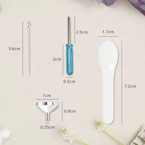 NIIIYTYB Cremation Funnel Kit with Spoon and Scoop Mini Funnel Set for Filling Ashes in Urn Necklaces Tiny Glitter Funnels for Small Capsules Bottles Pill Necklace Keepsake Ash Fill Tools Accessory