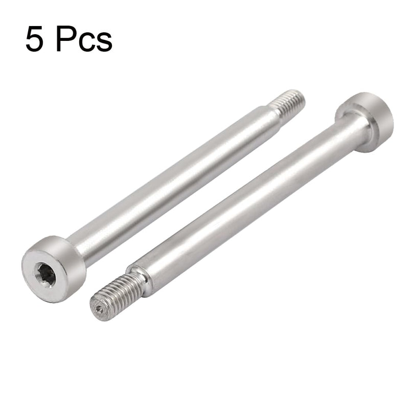 [Australia - AusPower] - uxcell 304 Stainless Steel Hex Socket Shoulder Bolt 6mm Shoulder Dia 60mm Shoulder Length M5 Thread 5Pcs 6mm x 60mm x M5 5 