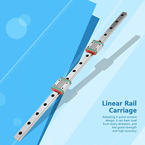 Linear Guide Rail, 400mm MGN12 Miniature Linear Rail, with 12mm 2pcs MGN12B Slide Blocks, for Automatic Equipment, Precision Measuring Equipment