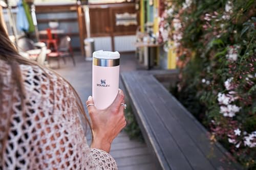 Stanley AeroLight Transit Bottle 16 oz | Locking Drink Through Lid | Leak Resistant Water Bottle or Coffee Travel Mug | Lightweight Insulated Stainless Steel | BPA-Free | Rose Quartz 16 Ounces