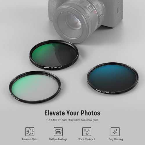 NEEWER 58mm UV/CPL/ND Lens Filter Kit with Hard Shell Storage Case UV+CPL+ND4