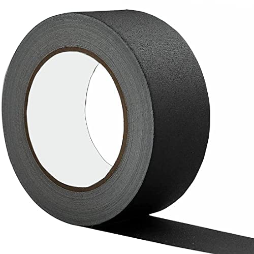 Black Gaffers Tape 2 Inch x 27 Yard,Gaffer Tape for Rubber Adhesive Leaves No Residue,Waterproof,Multipurpose,Easy to Tear,Great for Concerts, Weddings or More Black