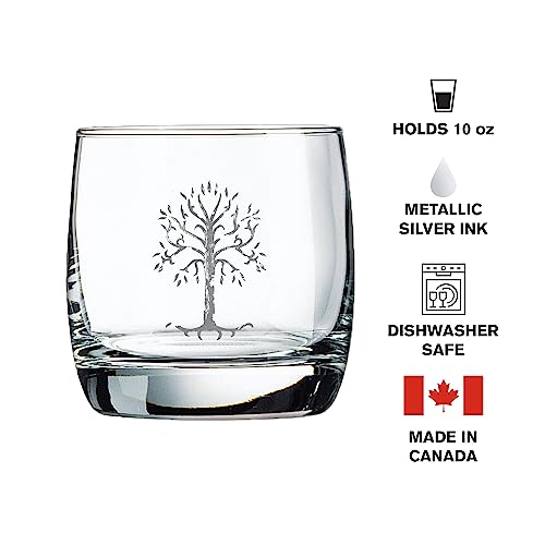 Katalyst Lord of The Rings Tree of Gondor and Orc Eye Whiskey Glasses 10 oz Cocktail Glasses 2-Pack