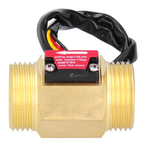 [Australia - AusPower] - G1 Male Thread Brass Water Flow Sensor,Hall Effect Liquid Flowmeter Fluidmeter Counte,2-50L/min 
