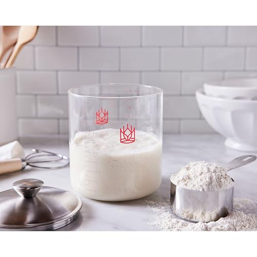 King Arthur Baking Company Glass Sourdough Crock with Lid, 1.5-Quart Capacity 1.5-Quart Capacity, Glass