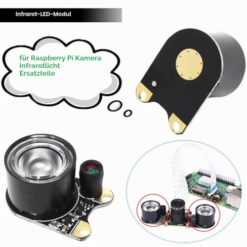 Infrared LED Module for Raspberry Pi Camera 3 W 850 nm IR Night Vision Infrared Spotlight Light Sensitive Lamp 2 Hole Spacing 13.66 mm Adjustable Resistance with Screwdriver Pack of 2