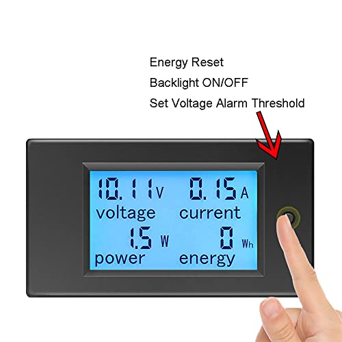 KETOTEK Digital Ammeter Voltmeter DC Voltage Current Power Energy Meter 6.5V~100V with 100A Shunt, DC Volt Amp Watt KWh Meter Panel Gauge LCD Display 4 in 1 Multimeter Solar DC 100A Meter with Shunt