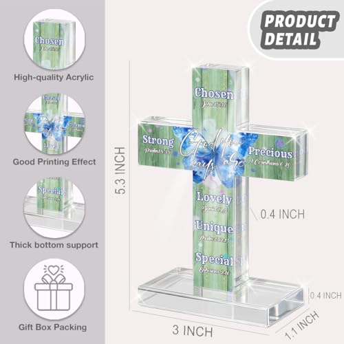PVOPVO Inspirational Religious Christian Cross Decor Butterfly Gifts for Women Men Catholic Bible Verse Crosses Desk Decor for Home Office Prayer Room god3
