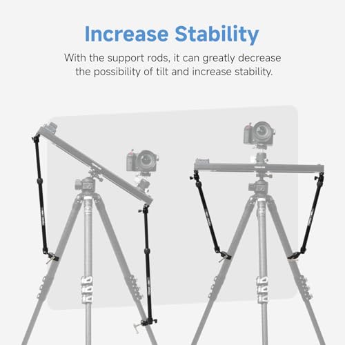 Toprig Accsoon Camera Slider Support Arm (2 Pack) with C Clamps&Extendable Arms, Tripod stabilizer Support Rods, Aluminum Alloy Tripod Stability Arm for Motorized Camera Slider Stable Shooting-30inch 30inch