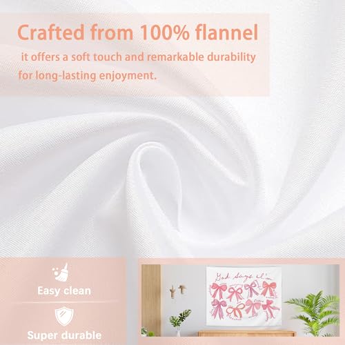 AQYIP Coquette Pink Bow Christian Tapestry, God Says I Am Motivational Bible Verse Tapestry, Pink Girly Christian Wall Blanket Decor for Girls Room Dorm Apartment, 50x60 Inch 4 - god says i am
