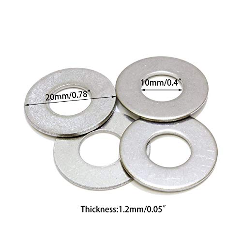 ZAYI M10 304 stainless steel flat and split spring lock washer assortment set, 50 sets per pack