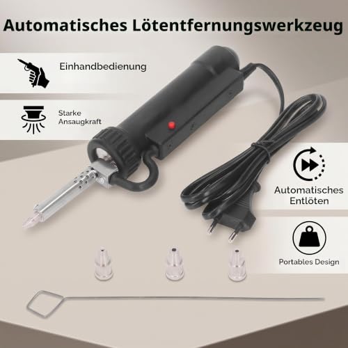 Fafeicy BBT680 Professional Electric Desoldering Pump Soldering Suction Mini Automatic Portable for Electronics Repair with 220 V EU Plug ABS Stainless Steel