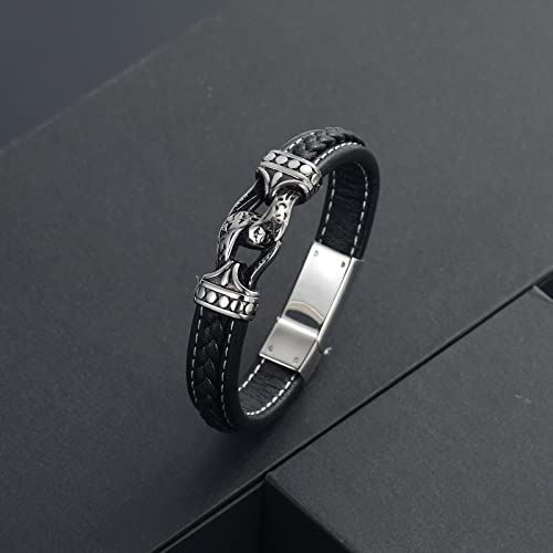 Infinity Urn Bracelets for Ashes PU Leather Braided Rope Cremation Jewellery Stainless Steel Memorial Keepsakes Urn Bangle Ashes Holder for Men Gifts Silver(20cm)