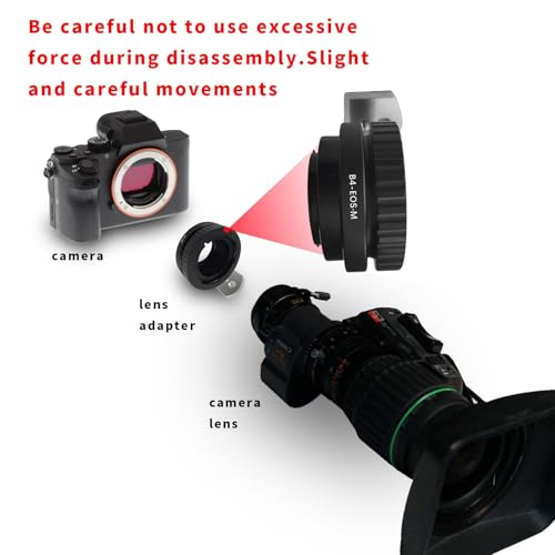 B4-EF M Lens Adapter Compatible with B4 2/3" Broadcast Grade Mount Lens & for EOS-M (EF-M Mount) Camera EF M M2 M3 M5 M6 M10 M50 M100.with Tripod Mount B4-EOS M