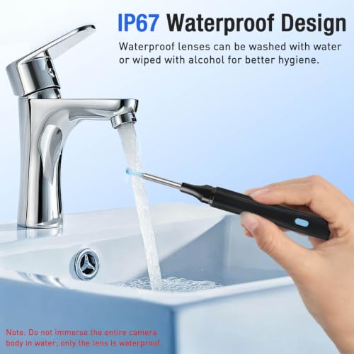 Ear Wax Remover, 8MP HD Ear Cleaner with Camera and 6 LEDs | IP67 Ear Cleaner, WiFi Otoscope Compatible with Android/iOS, 8 Replacement Attachments, for Children & Adults