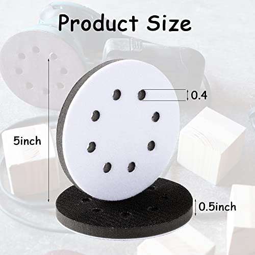 Ysglory 5-inch 8-hole foam sanding pads for orbital sander, 10-pack sanding disc backing pads