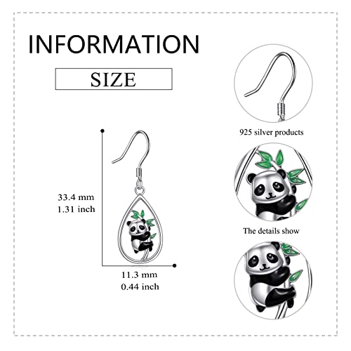 Earrings Animal Sterling Silver Drop Earrings Pendant Jewelry Gift For Women Girls Mom Lovers Panda