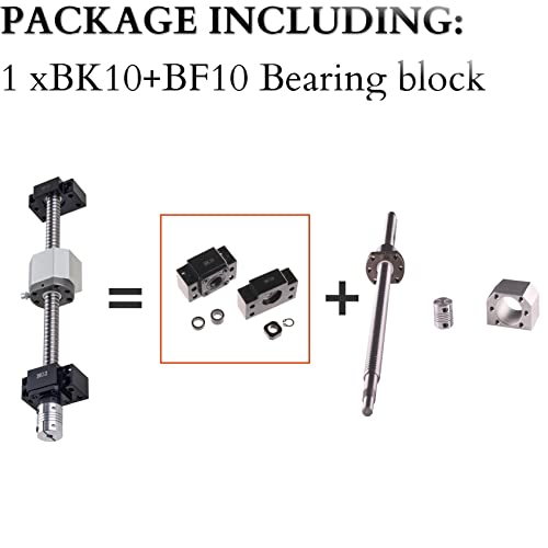 1set BK10 BF10 Fixed Floated BallScrew End Supports for SFU1204 BallScrew Bearing Mounts BF10 + BK10 for SFU1204