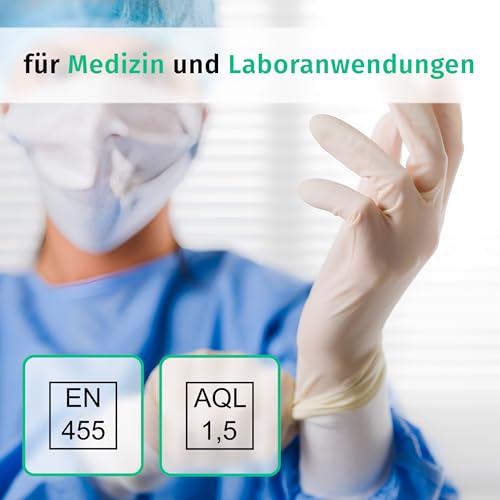 Disposable Latex Gloves, Powder-Free, Non-Sterile Disposable Gloves, Examination Gloves, Box of 100, XL, White